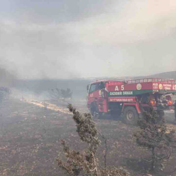 İzmir’in Çeşme İlçesinde Orman Yangını Çıktı